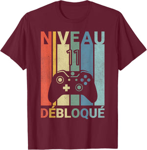 Level 11 Years Birthday Gamer 2014 Vintage Humor T-Shirt - T-Shirt | Maroon