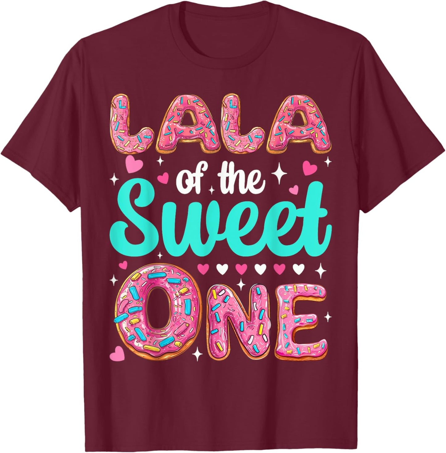 Lala of The Sweet One First Birthday Matching Family T-Shirt - T-Shirt | Maroon
