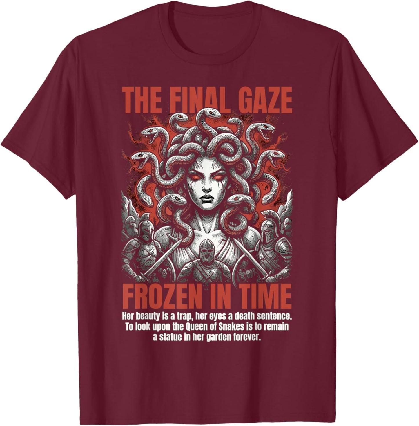 Gorgon Medusa Tabletop Dark RPG Fantasy Gamer T-Shirt - T-Shirt | Maroon