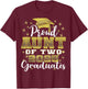 Proud Aunt of Two 2025 Graduates Graduation family T-Shirt - T-Shirt | Maroon