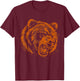 Angry Grizzly Bear Orange T-Shirt - T-Shirt | Maroon