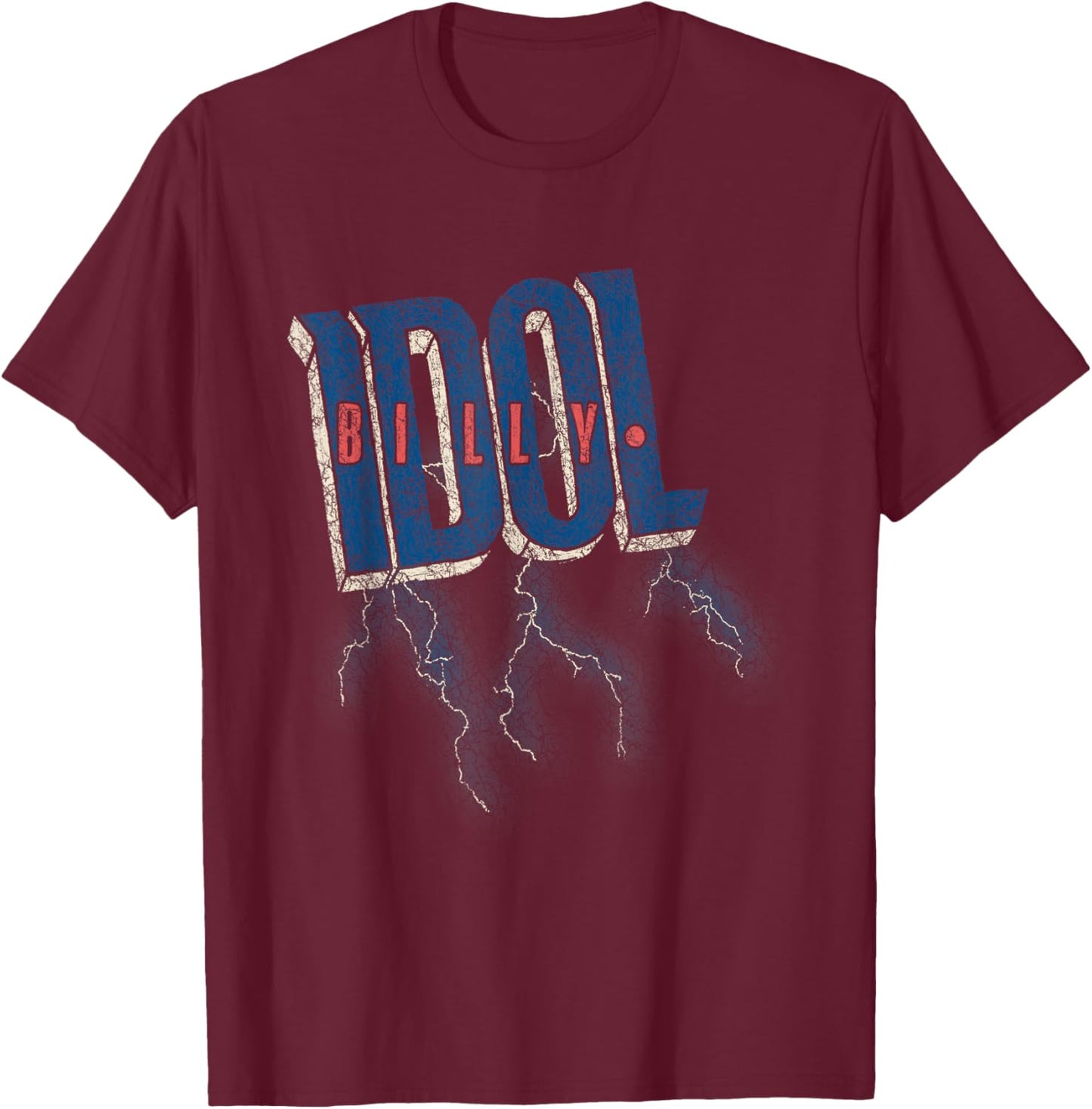 Billy Idol - Lightning T-Shirt - T-Shirt | Maroon