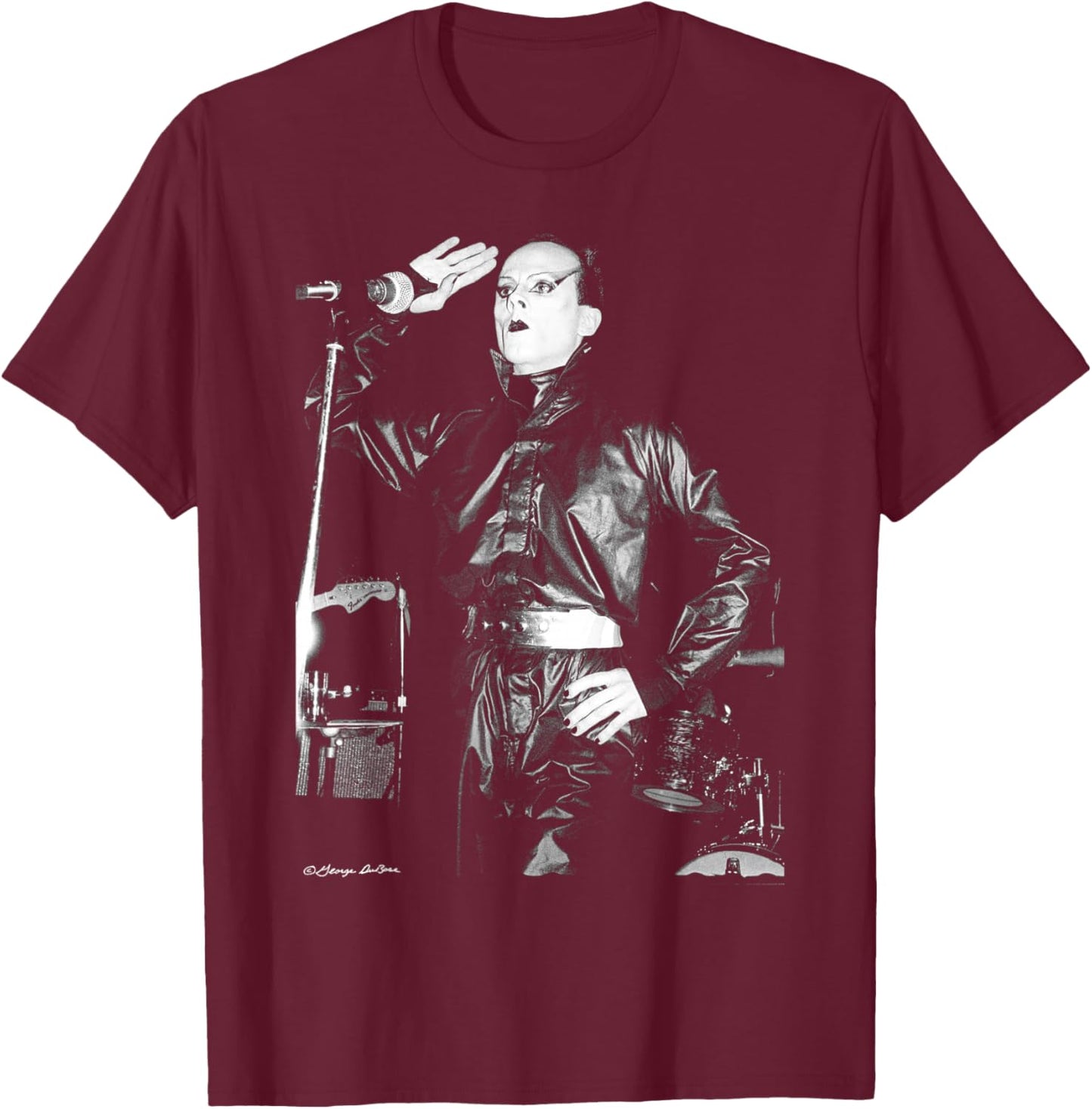 Klaus Nomi German Singer B&W By George DuBose T-Shirt - T-Shirt | Maroon