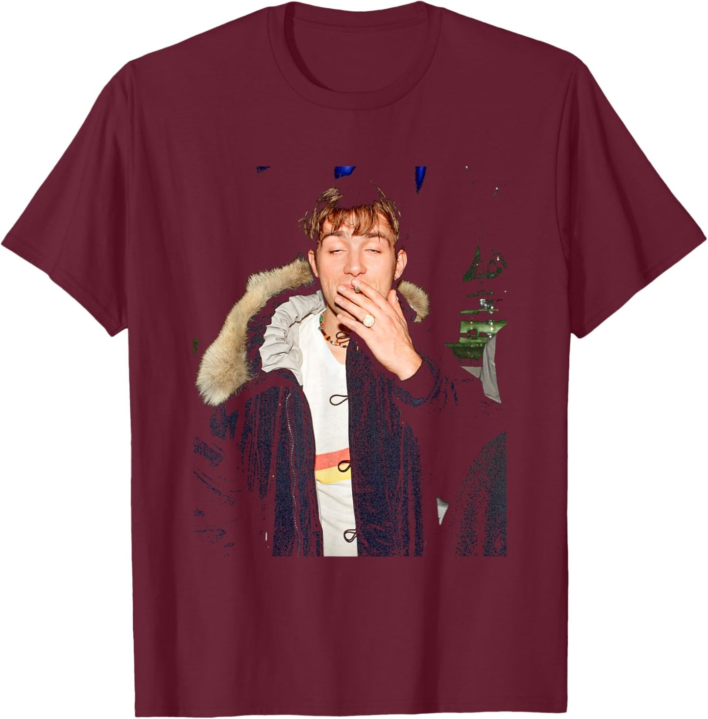 Damon Albarn Blur Singer at Brit Awards 1997 Song 2 Parklife T-Shirt - T-Shirt | Maroon
