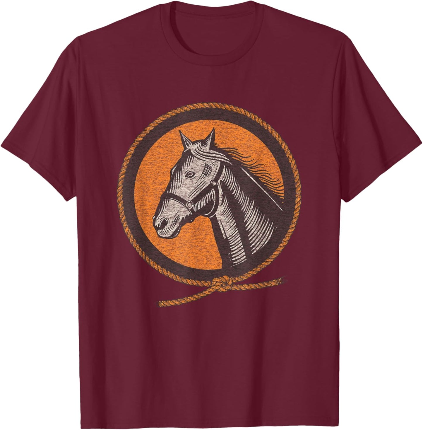 Horse Lover Equestrian Vintage Graphic T-Shirt - T-Shirt | Maroon