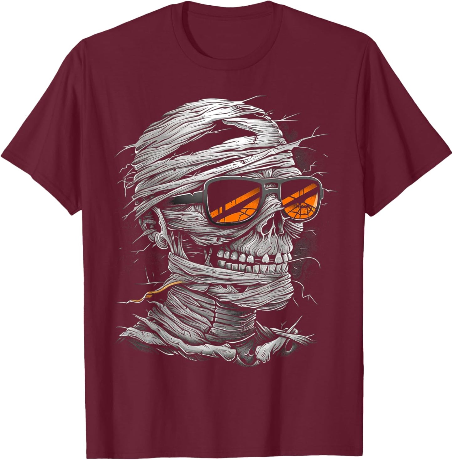 Mummy Costume Halloween Graphic Art Mummy T-Shirt - T-Shirt | Maroon