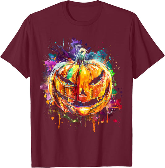 Pumpkin Costume Halloween Spooky Art Pumpkin T-Shirt - T-Shirt | Maroon