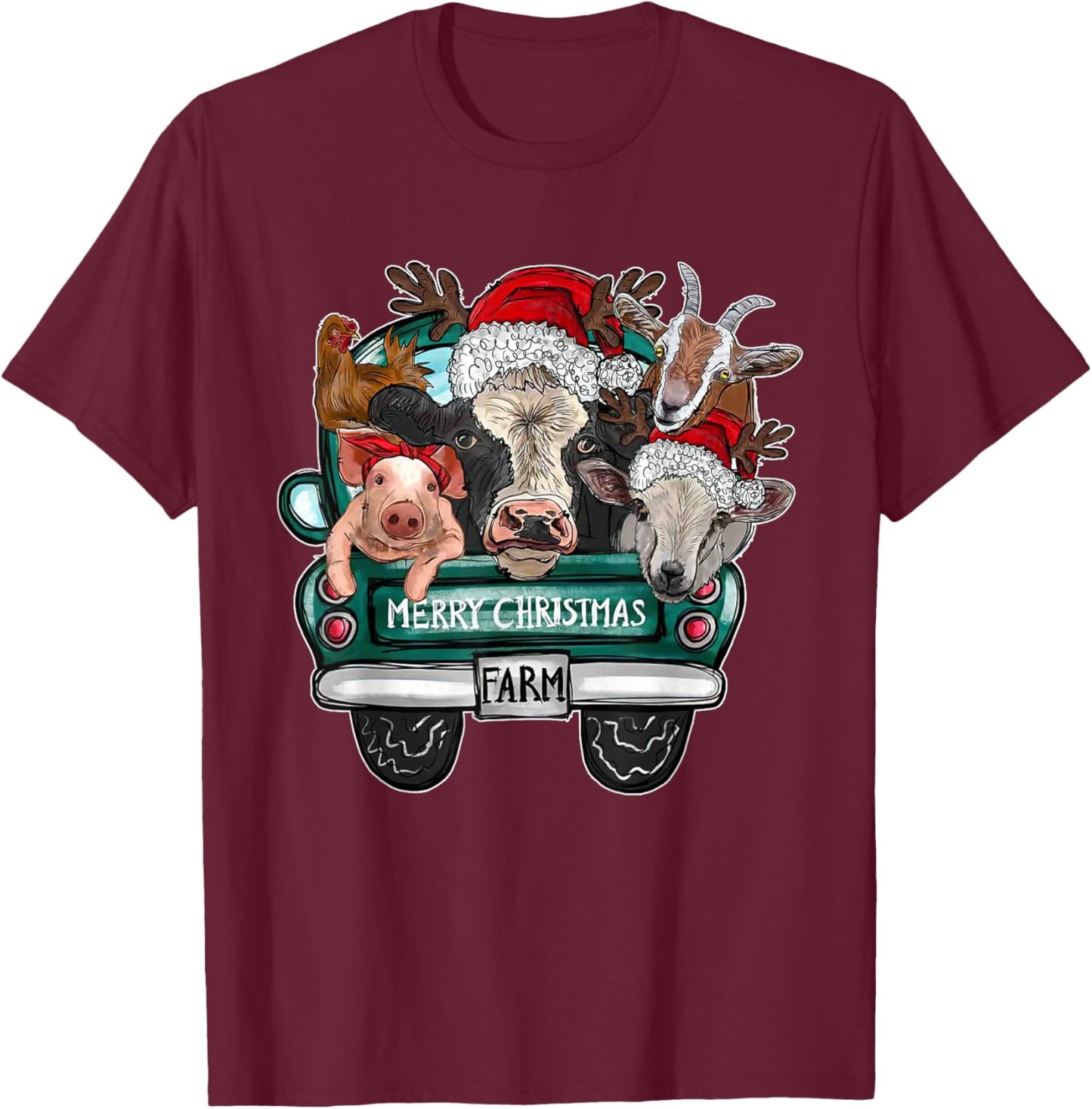 Merry Christmas Heifers T-Shirt - T-Shirt | Maroon