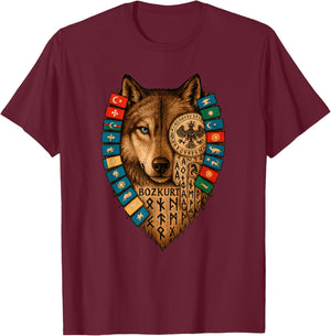 Goktürk Bozkurt T-Shirt - T-Shirt | Maroon