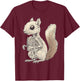 Squirrel Skeleton Halloween T-Shirt - T-Shirt | Maroon