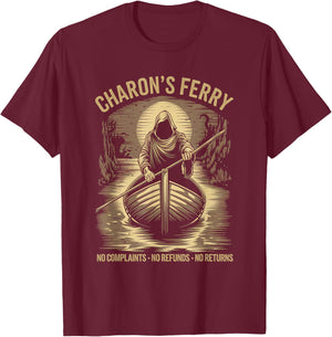 Funny Greek Mythology Charon's Ferry T-Shirt - T-Shirt | Maroon