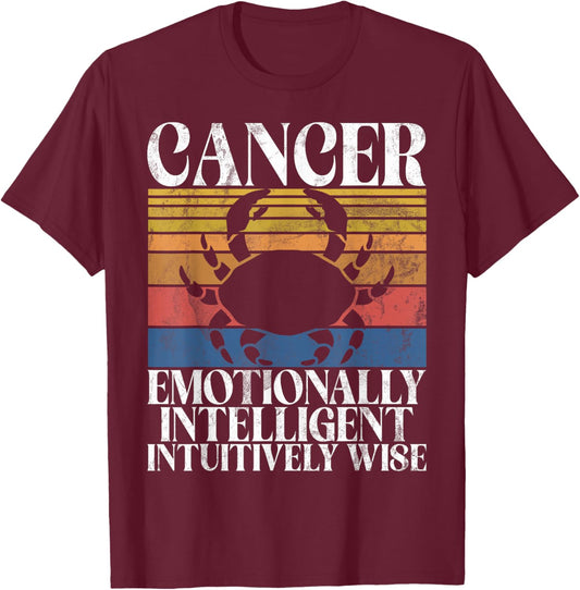 Cancer emotionally intelligent intuitively Wise Cancer T-Shirt - T-Shirt | Maroon