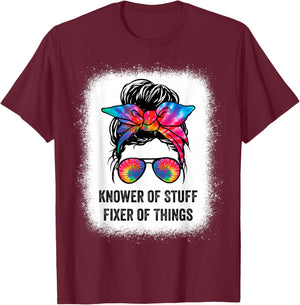 Knower of Stuff Fixer of Things Funny Handy Woman Saying T-Shirt - T-Shirt | Maroon