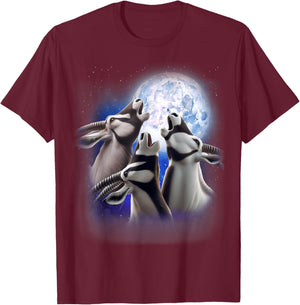 3 Oryx Howling At The Moon Funny Oryx Antelope Animal Lover T-Shirt - T-Shirt | Maroon