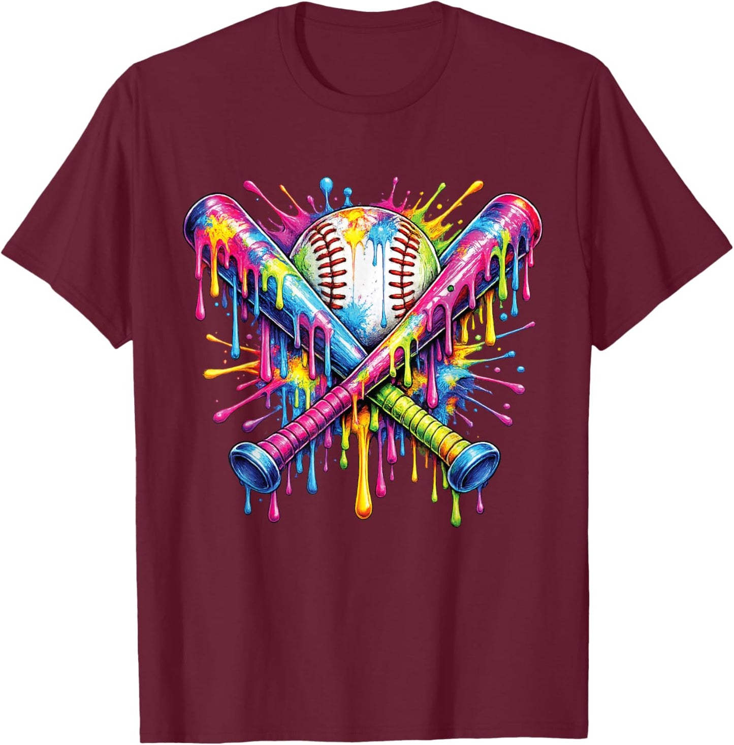 Baseball Drip Ice Cream Apparel Youth Drip Baseball Boys Kid T-Shirt - T-Shirt | Maroon