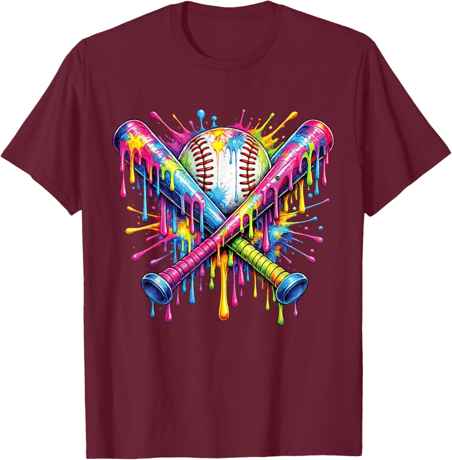 Baseball Drip Ice Cream Apparel Youth Drip Baseball Boys Kid T-Shirt - T-Shirt | Maroon