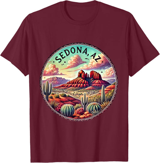 Sedona Arizona AZ Flagstaff Spiritual Vortex T-Shirt - T-Shirt | Maroon