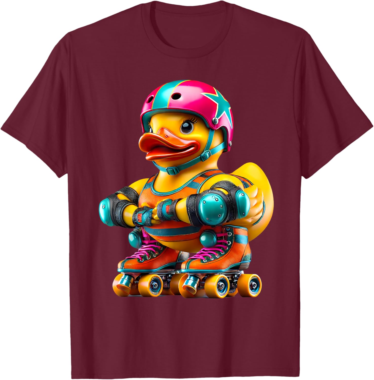 Rubber Duck Roller Derby Ducky Duckie Men Women Kids T-Shirt - T-Shirt | Maroon
