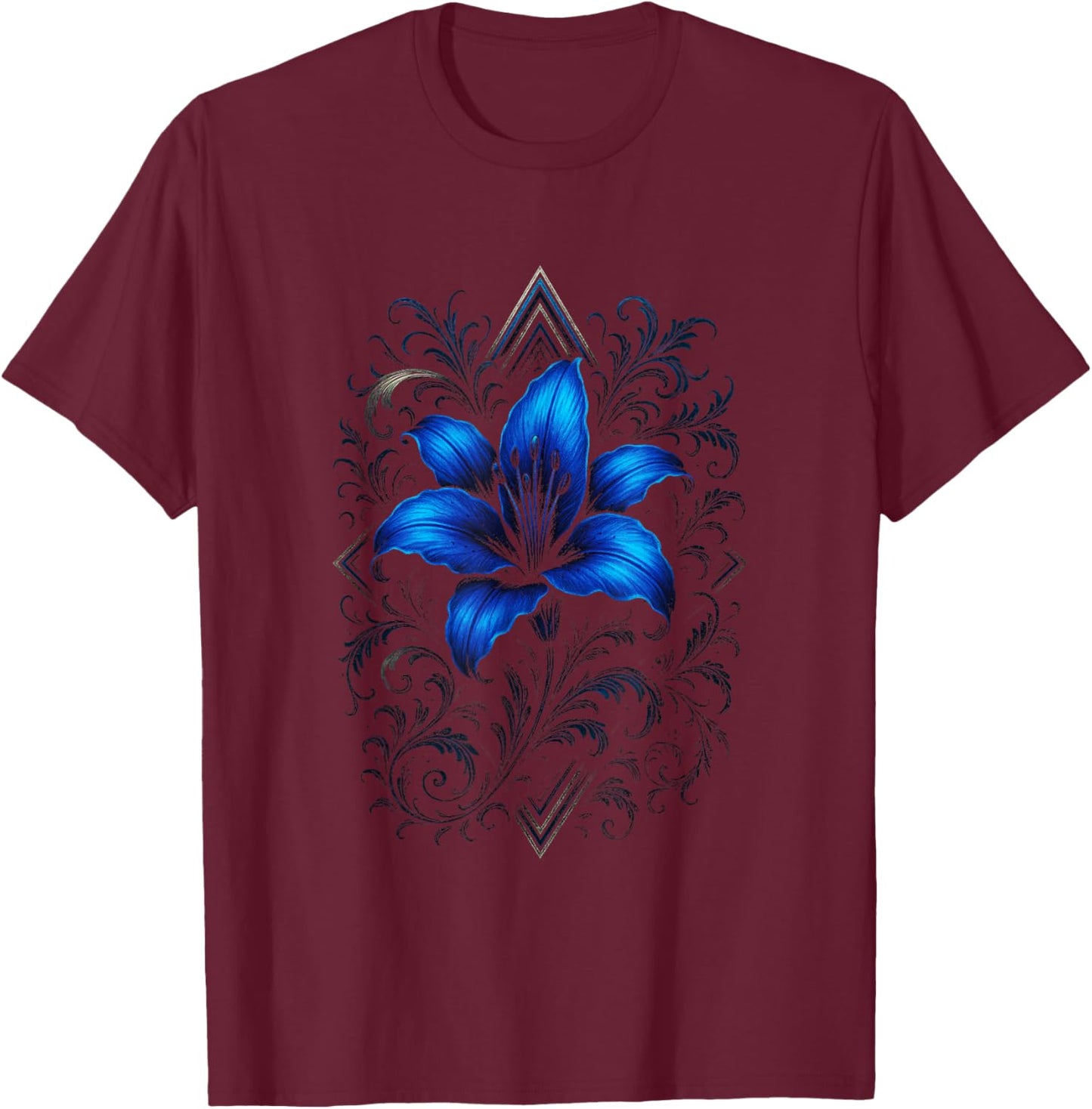 Flower - Gothic Witchcraft Aesthetic T-Shirt - T-Shirt | Maroon