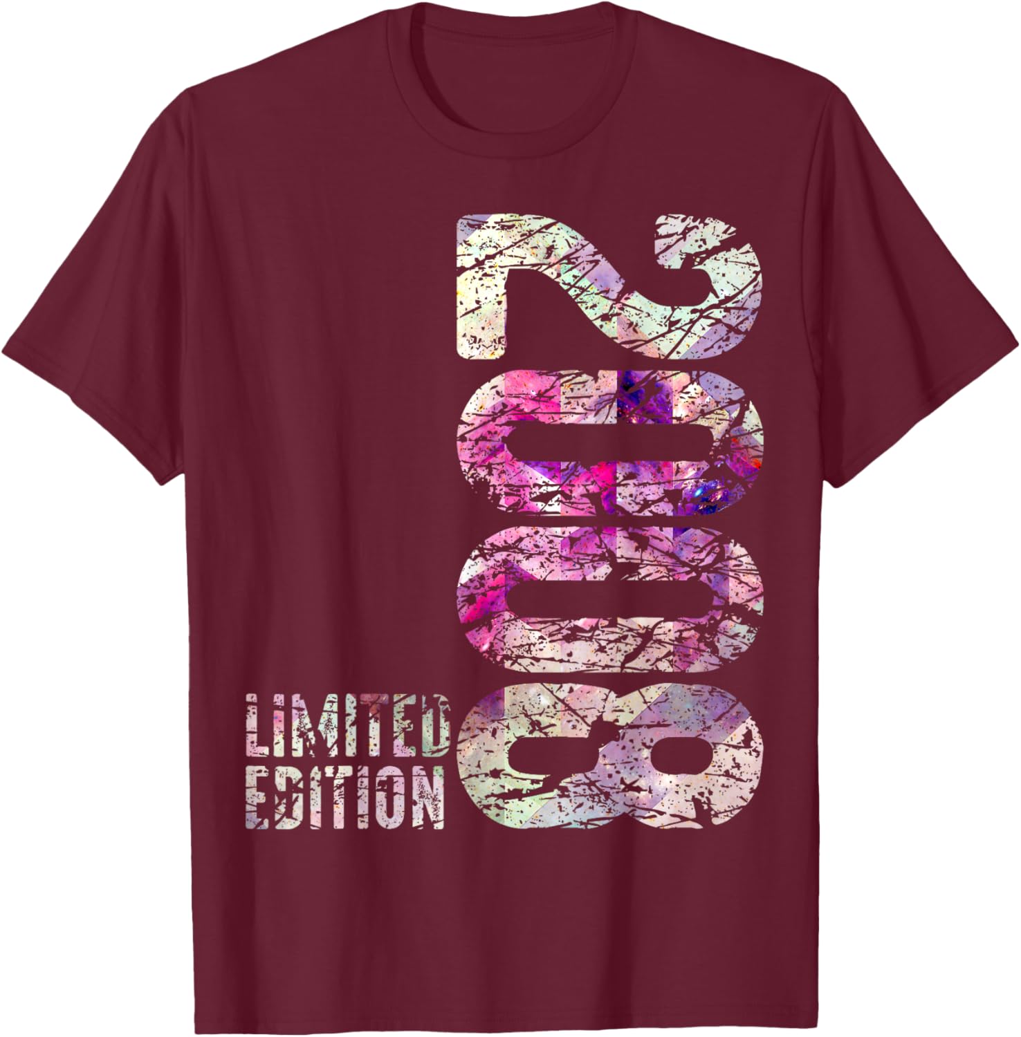 18e Anniversaire garçon Fille 18 Ans 2008 Cadeau drôle T-Shirt - T-Shirt | Maroon