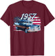 1957 Classic 57 Bel air Vintage 50s Silhouette Old Hot Rod T-Shirt - T-Shirt | Maroon