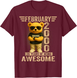 Teddy Bear 26 Years February 2000 T-Shirt - T-Shirt | Maroon
