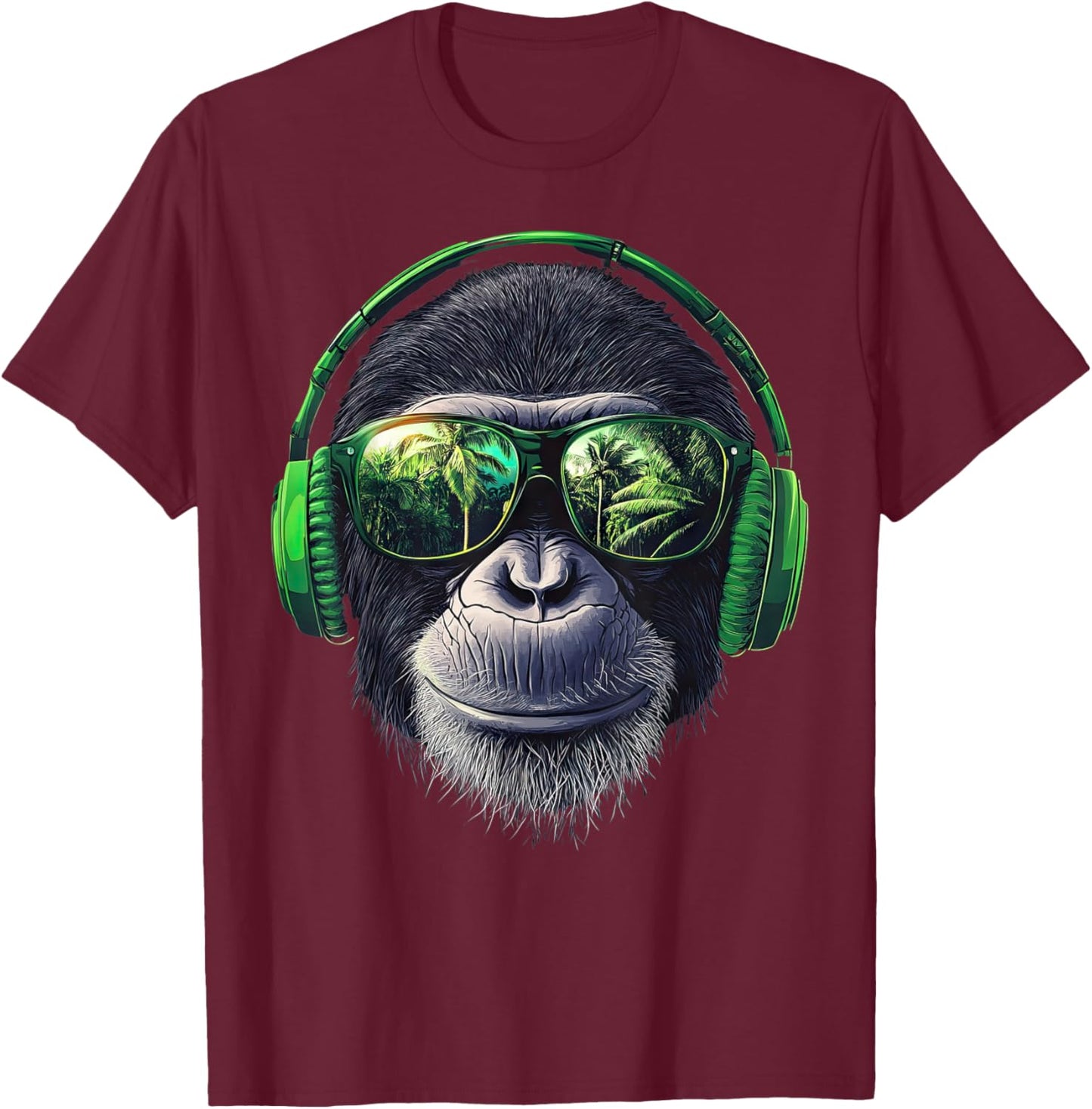 Funny Monkey with sunglasses cool Graffiti Urban art street T-Shirt - T-Shirt | Maroon