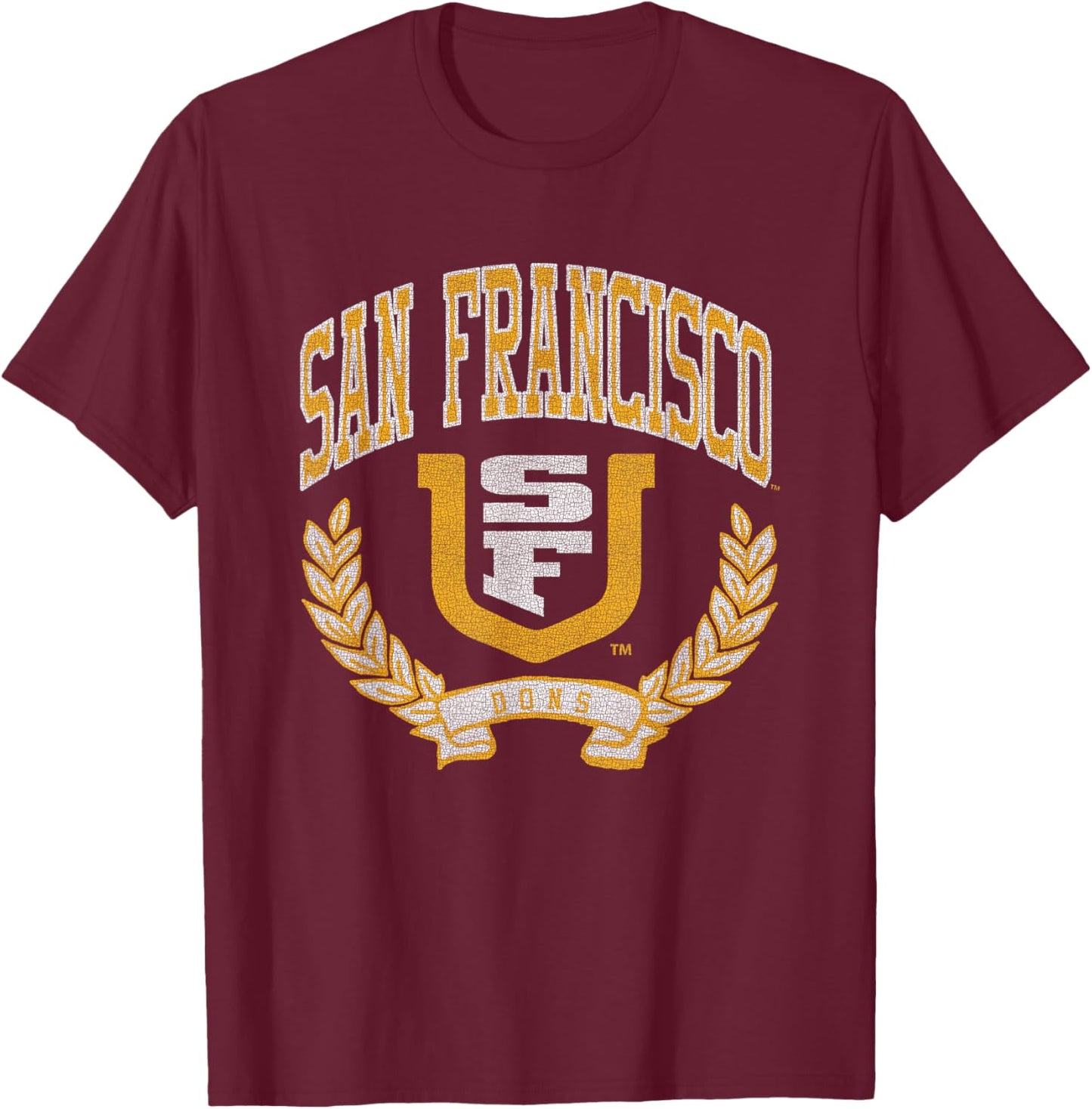 San Francisco Dons Victory Vintage Green Officially Licensed T-Shirt - T-Shirt | Maroon