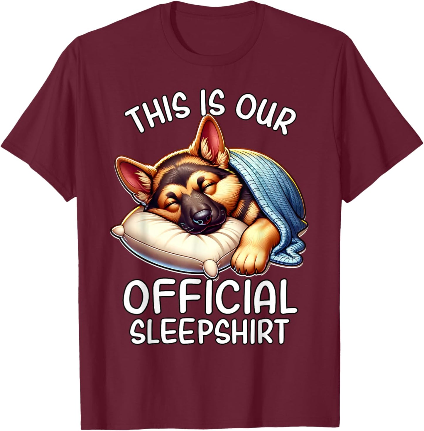 German Shepherd Official German Shepherd Pyjamas T-Shirt - T-Shirt | Maroon