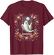 Vintage Floral Ghost On Swing In Forest Halloween Gothic T-Shirt - T-Shirt | Maroon