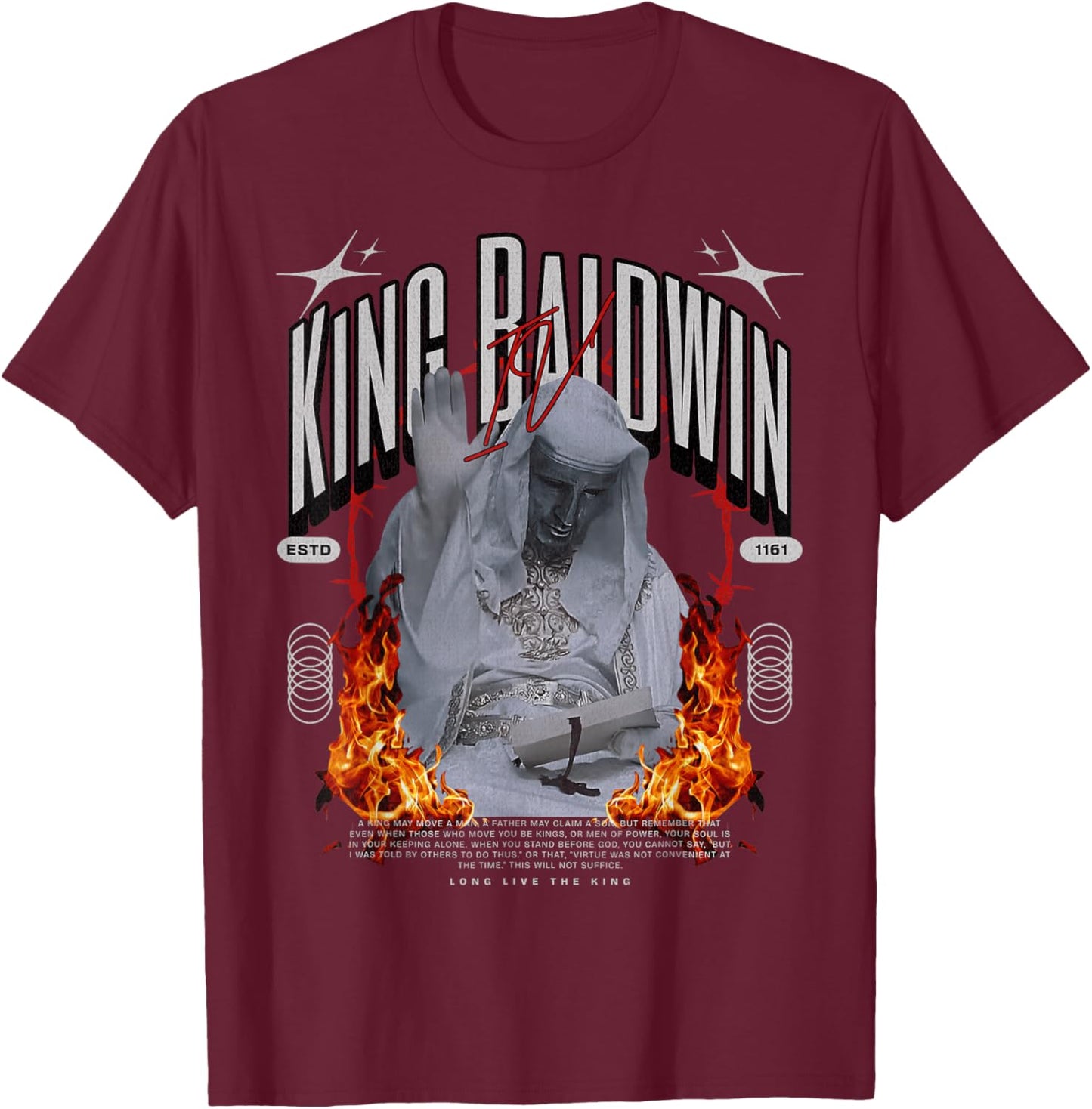 King Baldwin IV T-Shirt - T-Shirt | Maroon