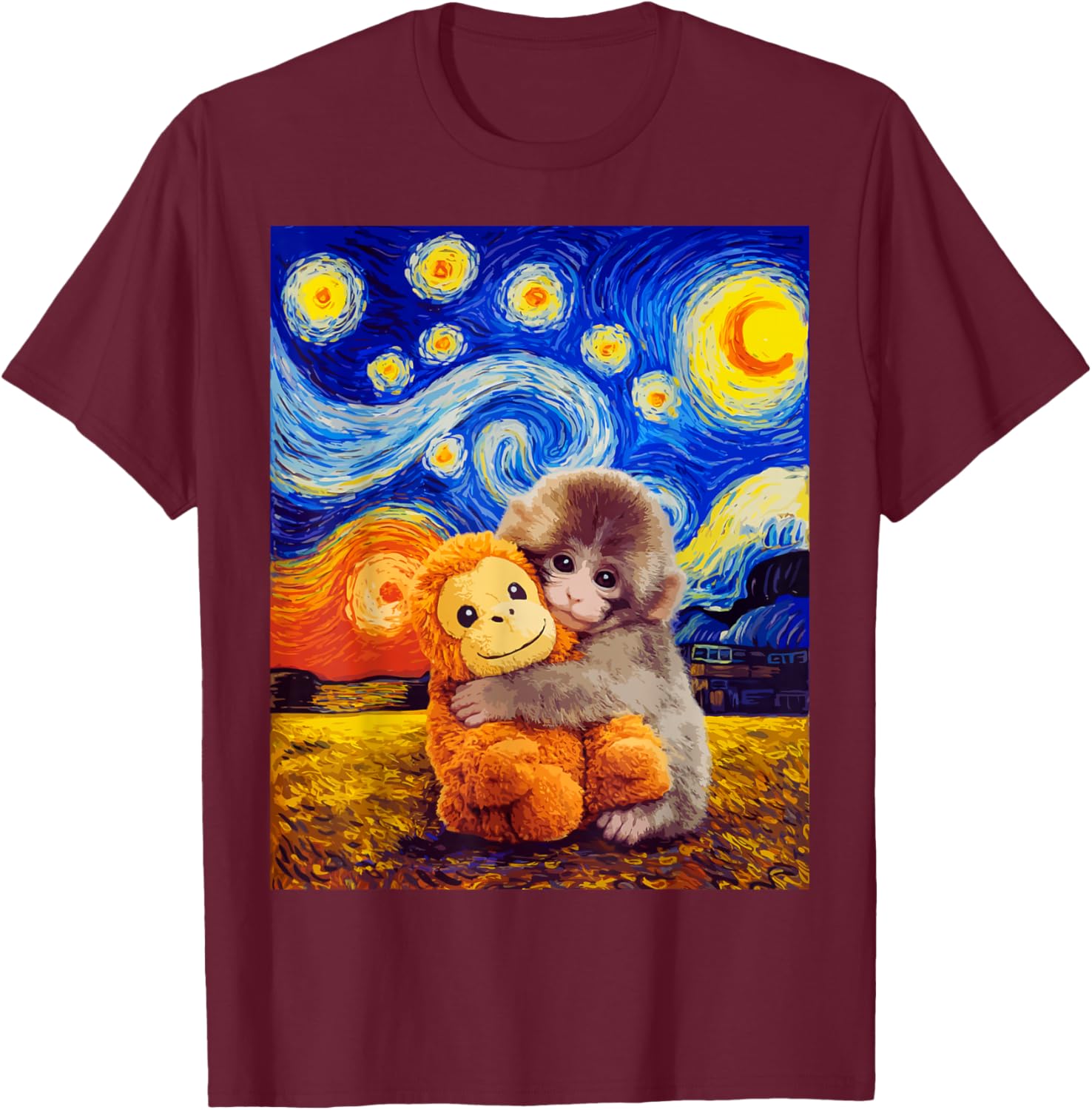 Punch Baby Monkey Starry Night Panchi Monkeys Day 2026 T-Shirt - T-Shirt | Maroon