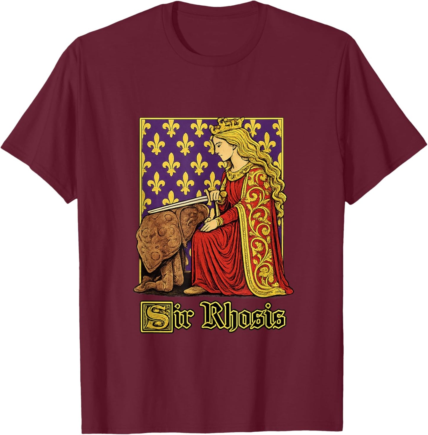 Sir Rhosis Lustiger Gen-Z-Brainrot-Meme, schlüpfriger Humor-Slang-Gag T-Shirt - T-Shirt | Maroon