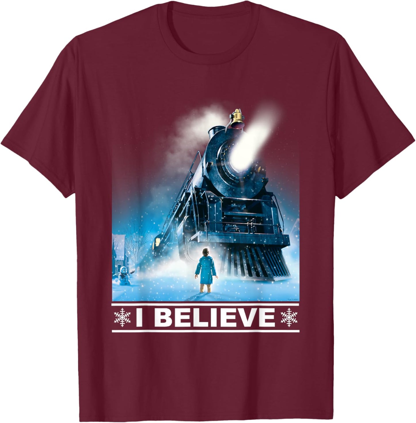 The Polar Express I Believe T-Shirt - T-Shirt | Maroon