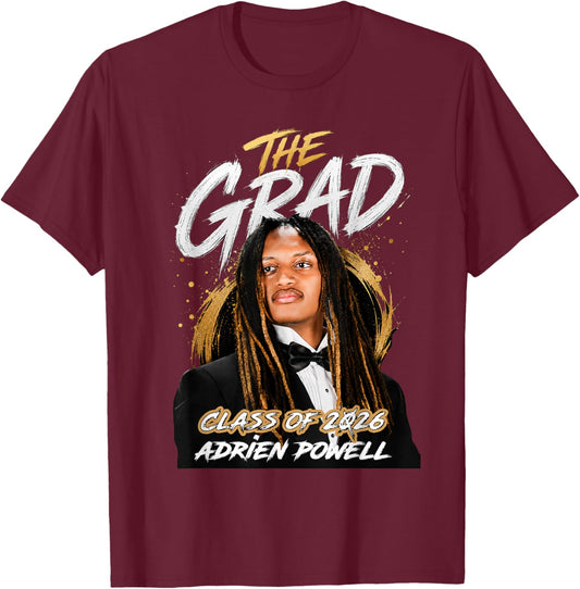 The Grad Class of 2026 Senior Mr Powell T-Shirt - T-Shirt | Maroon