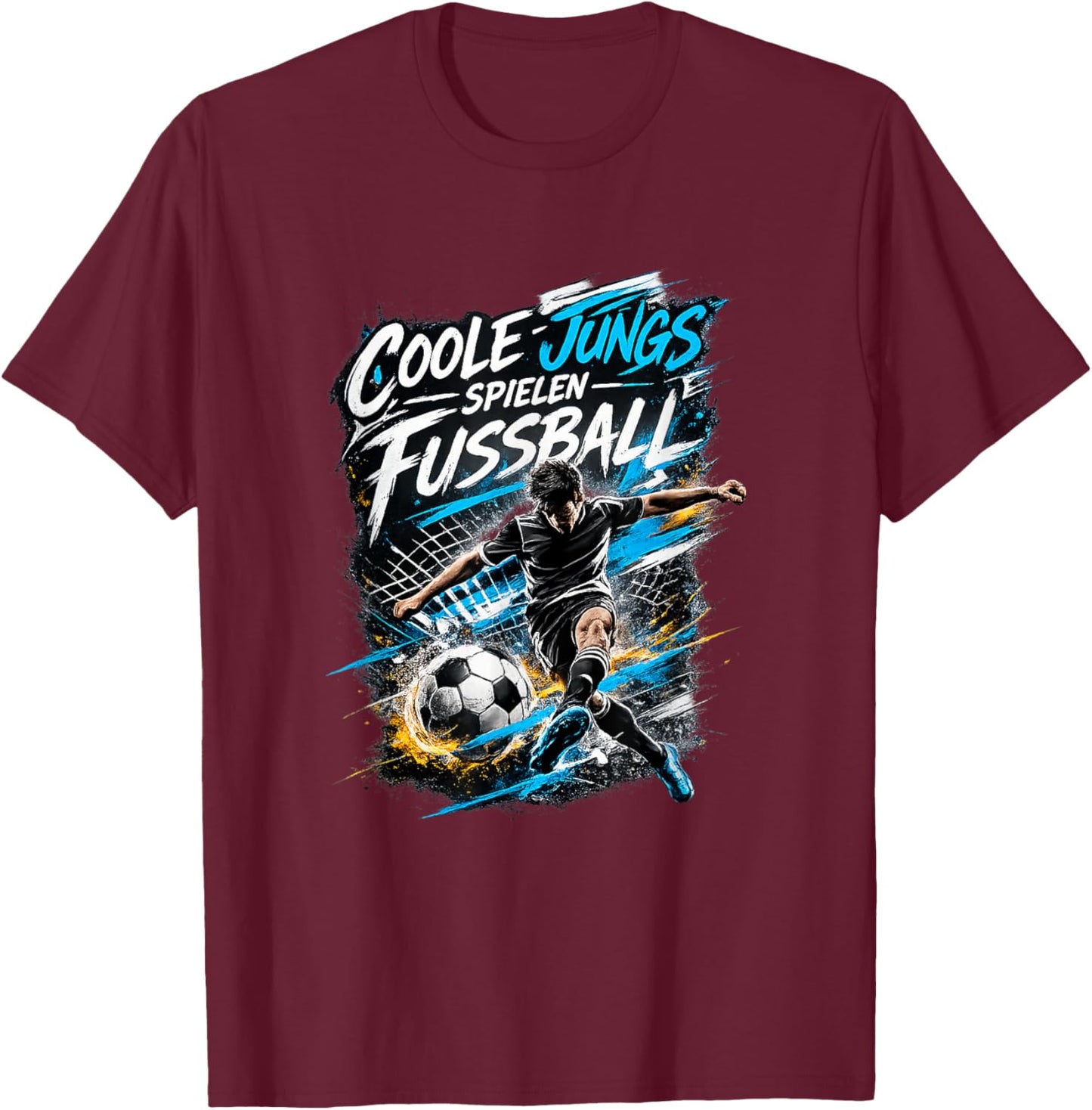 Fußball Kinder Junge Fußballer Geburtstag Geschenk T-Shirt - T-Shirt | Maroon