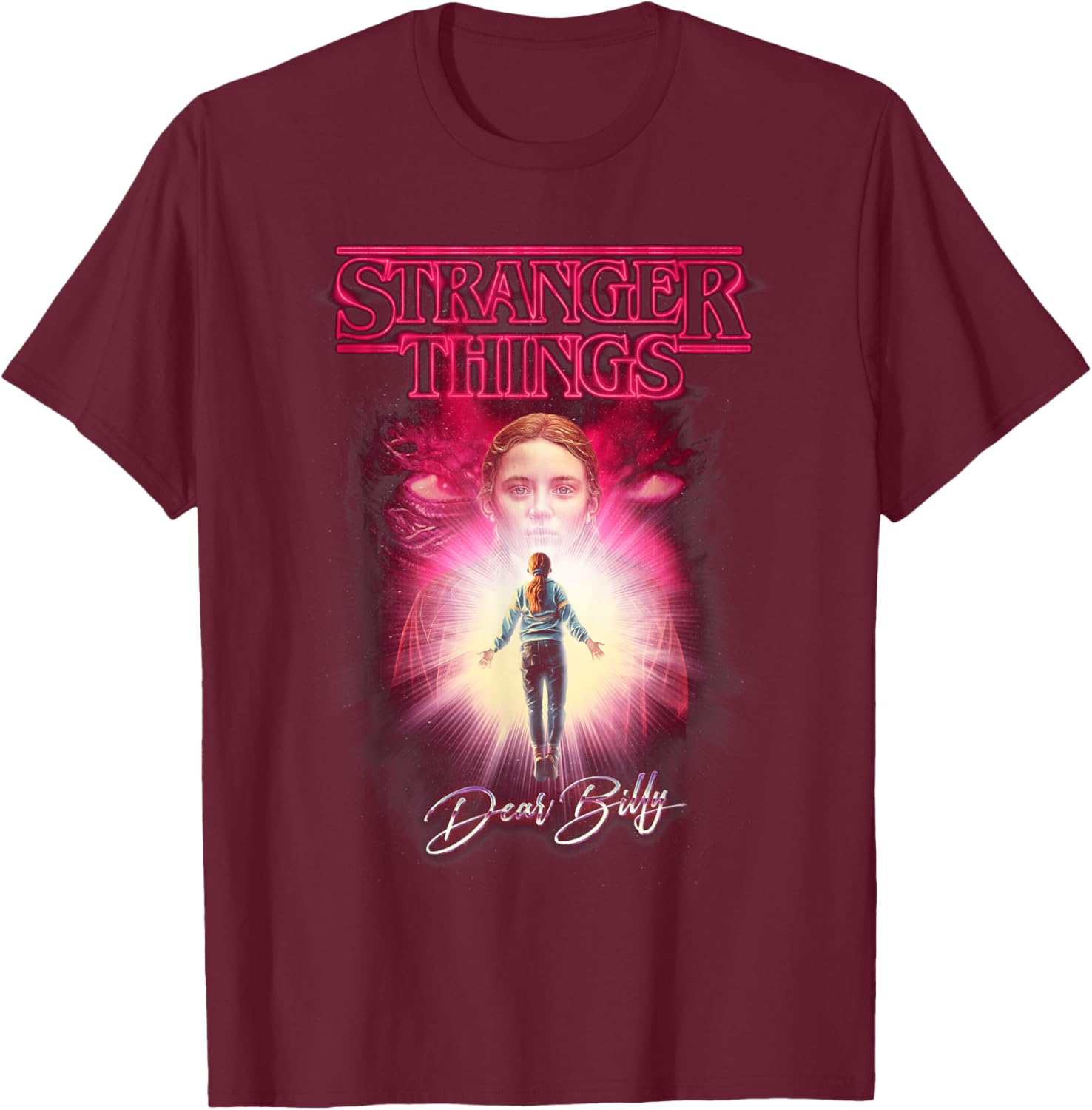 Stranger Things Dear Billy Offiziell lizenziert T-Shirt - T-Shirt | Maroon