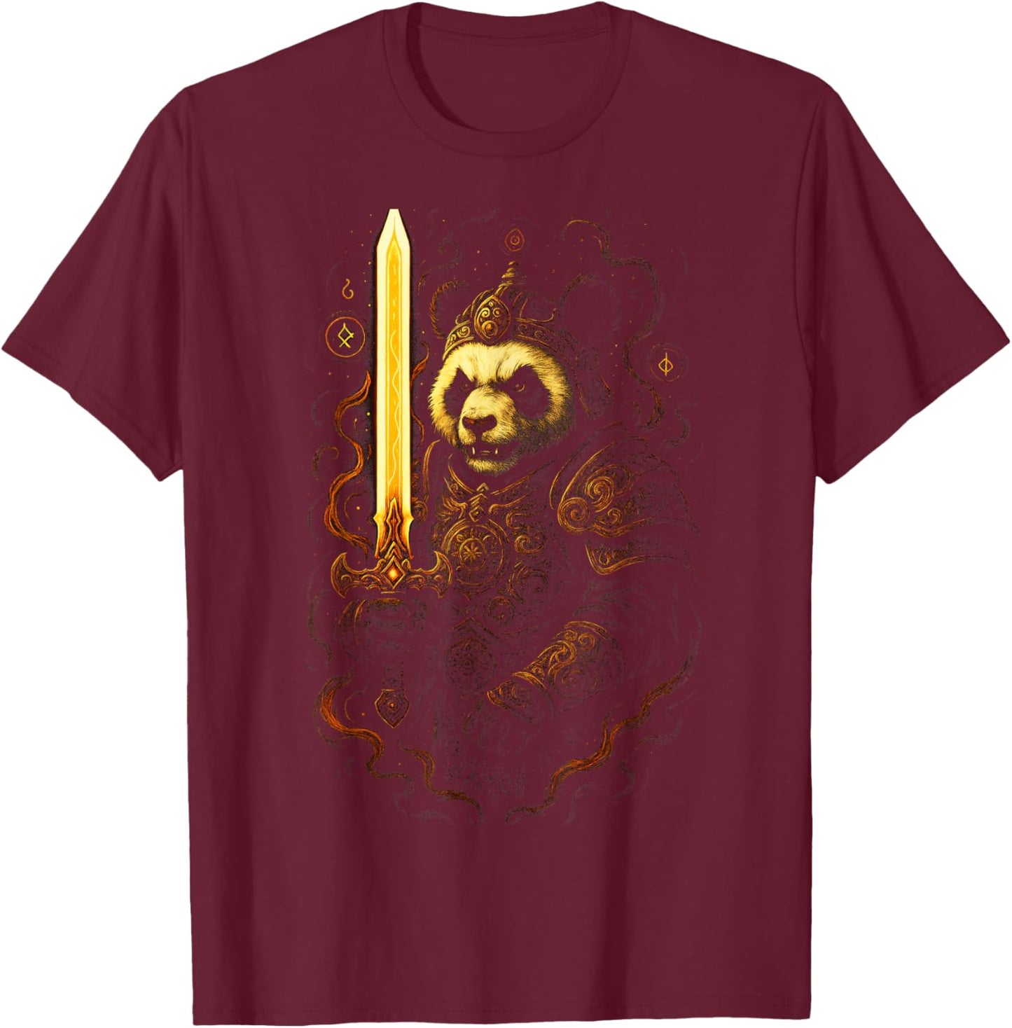 Panda Warrior - Epic Fantasy Armor Adventure T-Shirt - T-Shirt | Maroon