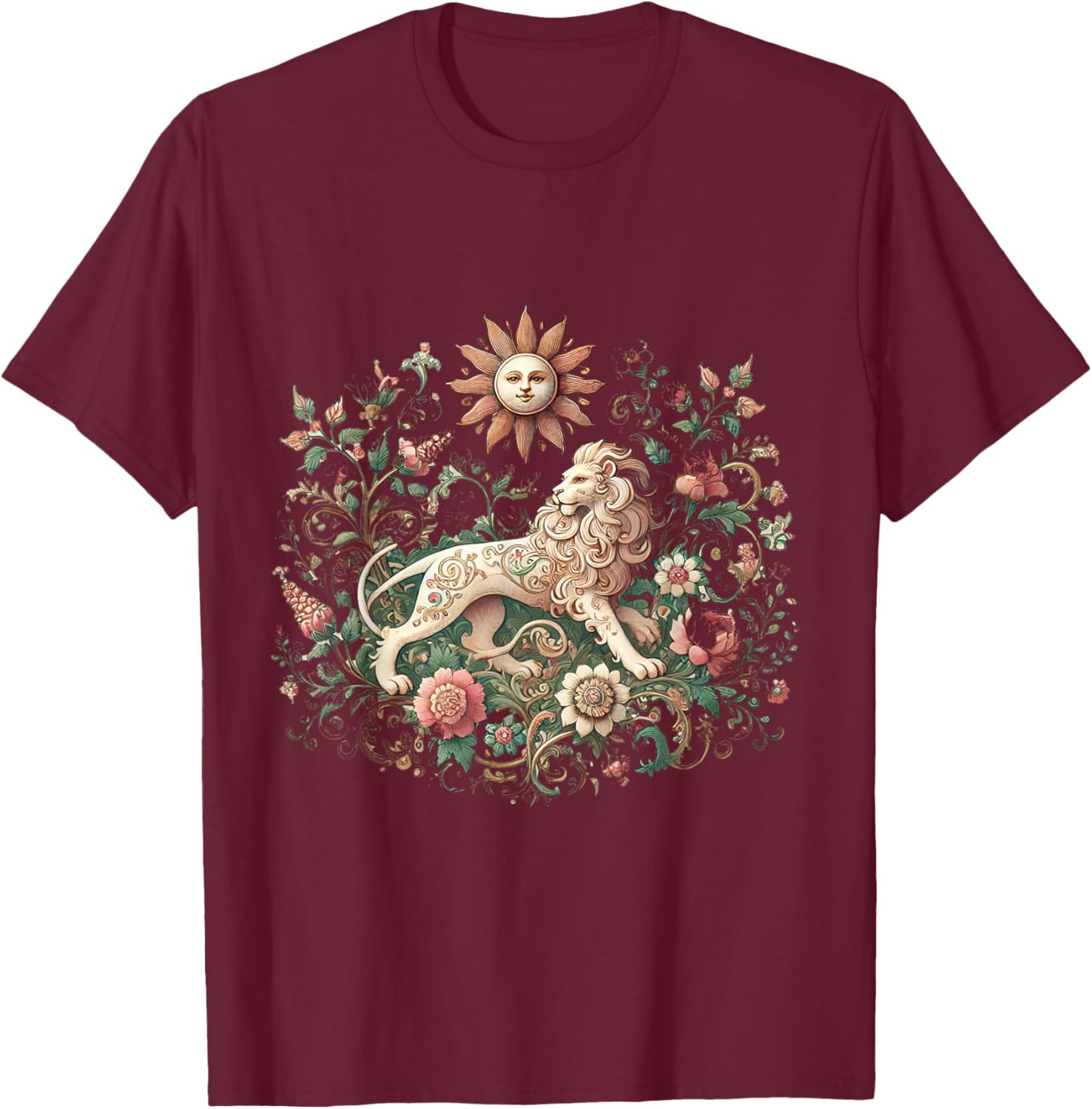 Persian Lion and Sun, Shir o Khorshid T-Shirt - T-Shirt | Maroon