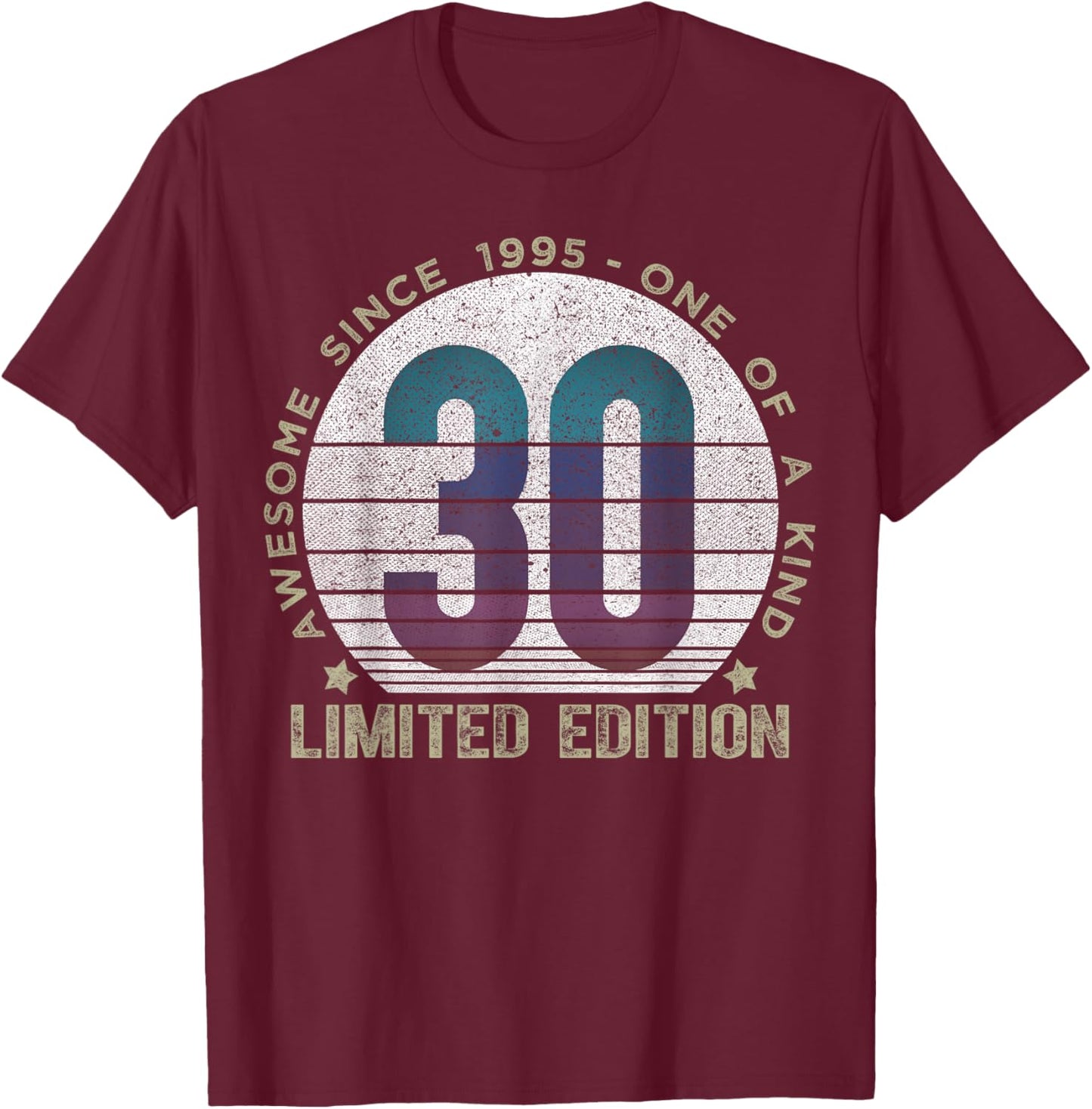 30 Year Old Gifts Vintage 1995 Limited Edition 30th Birthday T-Shirt - T-Shirt | Maroon