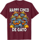 Funny Russian Blue Cat Happy Cinco De Gato Russian Blue Cat T-Shirt - T-Shirt | Maroon