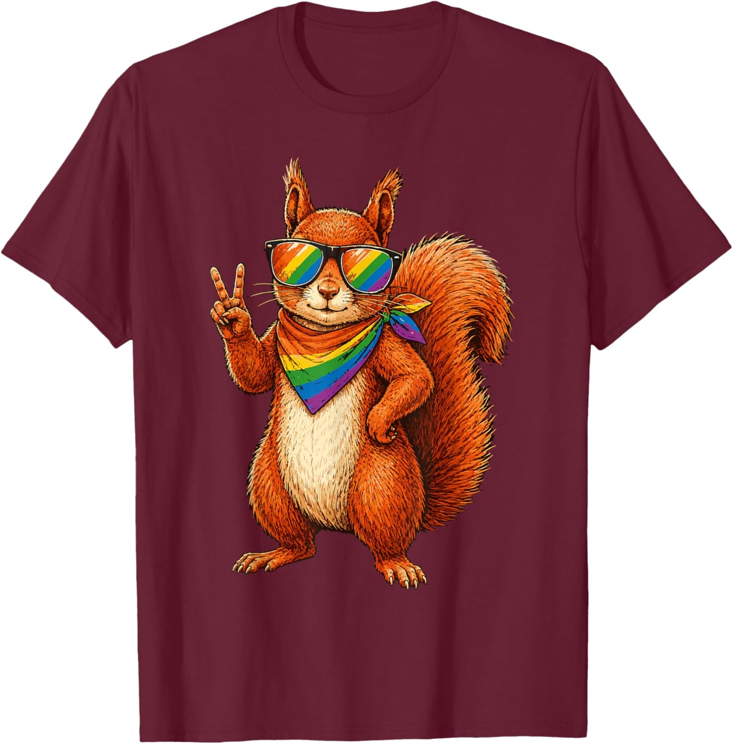 LGBT Squirrel Proud LGBT Pride T-Shirt - T-Shirt | Maroon