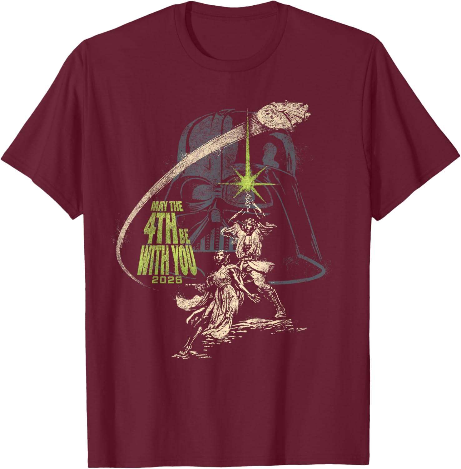 Star Wars May the 4th Be With You 2026 Vintage Distressed T-Shirt - T-Shirt | Maroon