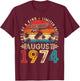 Awesome Since August 1974 Vintage Retro 50th Birthday Men T-Shirt - T-Shirt | Maroon