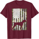 German Shorthaired Pointer Camouflage American Flag GSP Dog T-Shirt - T-Shirt | Maroon