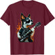 Rock & Roll Dog Playing Guitar T-Shirt - T-Shirt | Maroon