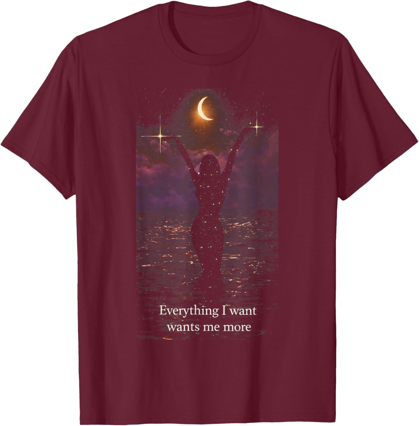 Psychedelic Everything I Want Wants Me More Trippy Hippie T-Shirt - T-Shirt | Maroon