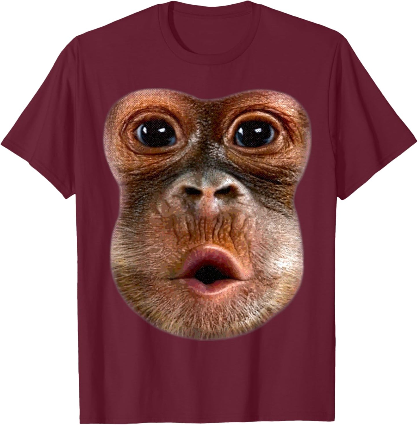 Monkey Stomach Blow Face Funny Meme Halloween Costume T-Shirt - T-Shirt | Maroon