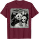 Funny Panda and Alien Rock On Hand Sign UFO Selfie T-Shirt - T-Shirt | Maroon