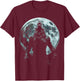 Werewolf Wolf Howling Moon Alpha Male Halloween Sigma Male T-Shirt - T-Shirt | Maroon